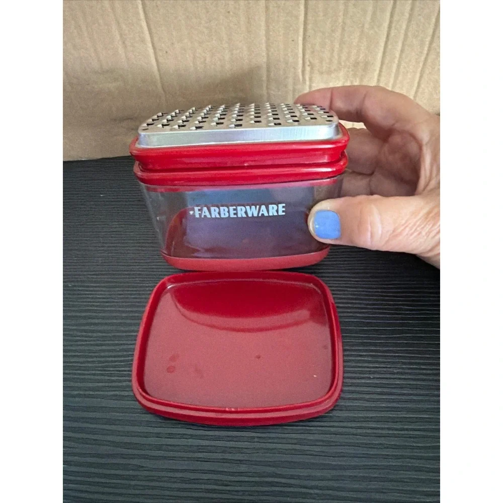 Farberware Red Cheese Grater Set with Storage Container and 2 Blades